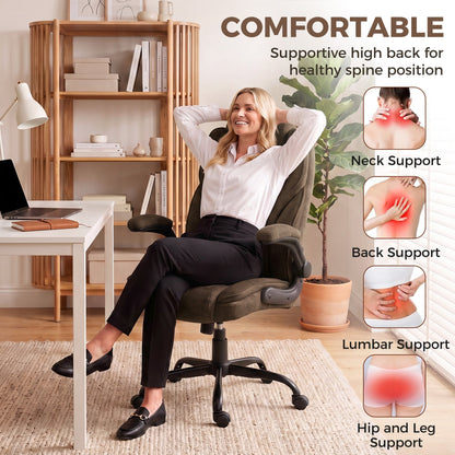 Ergonomic desk chair with support for neck, back, lumbar and hips