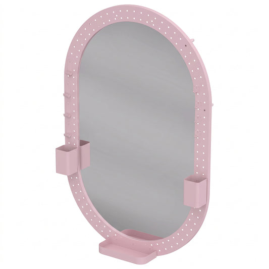 HOMCOM Oval Wall Mirror in Pink