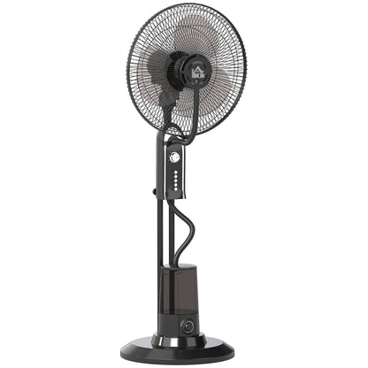 HOMCOM Pedestal Fan with Water Mist Spray in Black