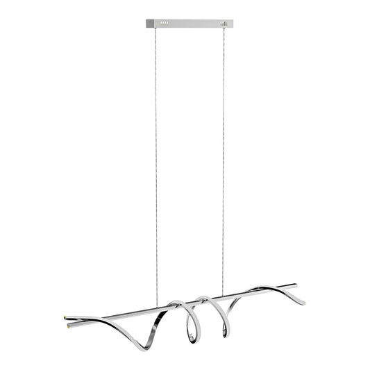 HOMCOM Pendant Light with 3 Colour Temperatures, a modern silver tone ceiling light with a swirling design