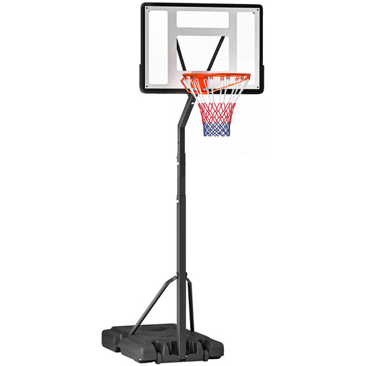 HOMCOM Portable 10ft Basketball Backboard Hoop Set in Black