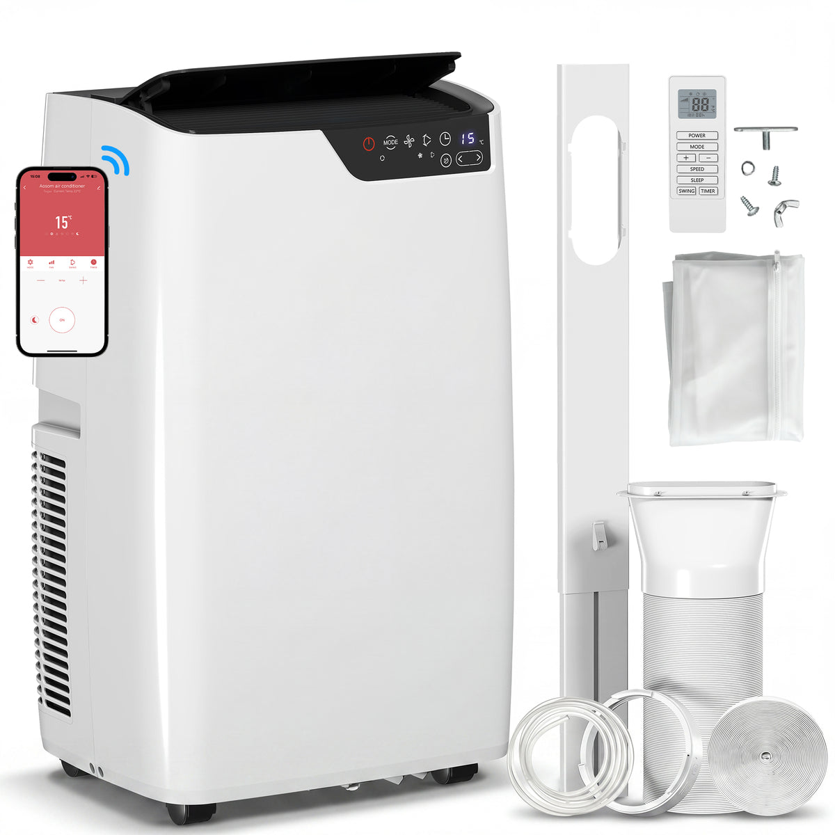 HOMCOM Portable Air Conditioner 12000 BTU in White