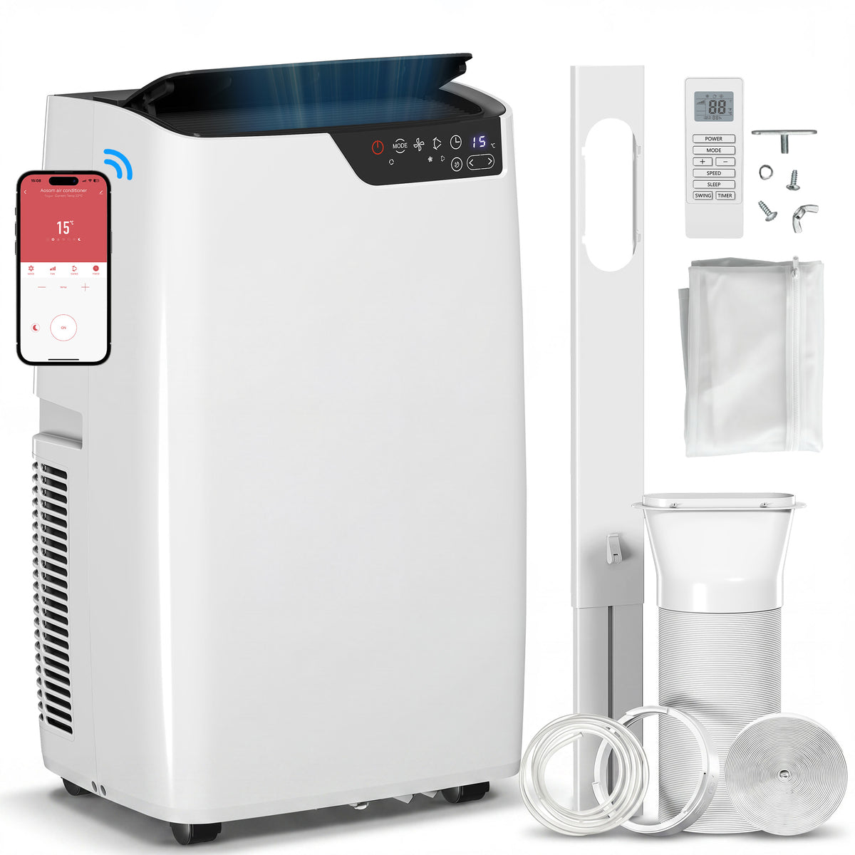 HOMCOM Portable Air Conditioner 14000 BTU in White