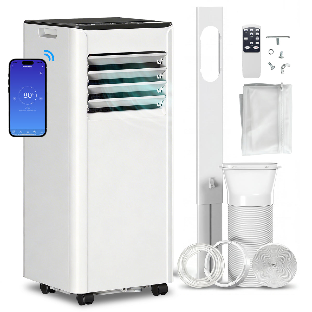 HOMCOM Portable Air Conditioner 7000 BTU in White