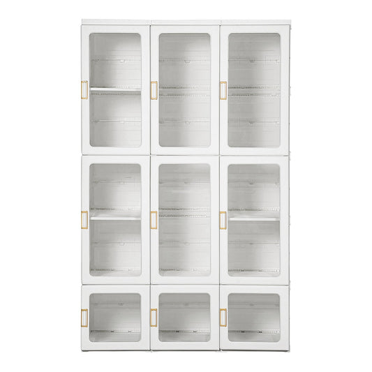 HOMCOM Portable Clothes Wardrobe with white frame and clear doors