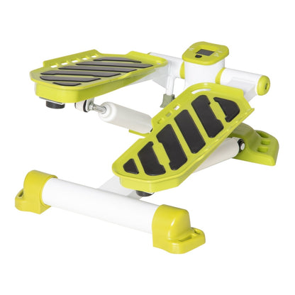 HOMCOM Portable Mini Stepper in yellow and white with textured foot pedals