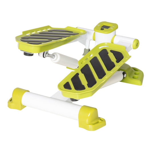HOMCOM Portable Mini Stepper in yellow and white with textured foot pedals