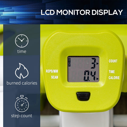 close up of the LCD monitor display on the exercise stepper