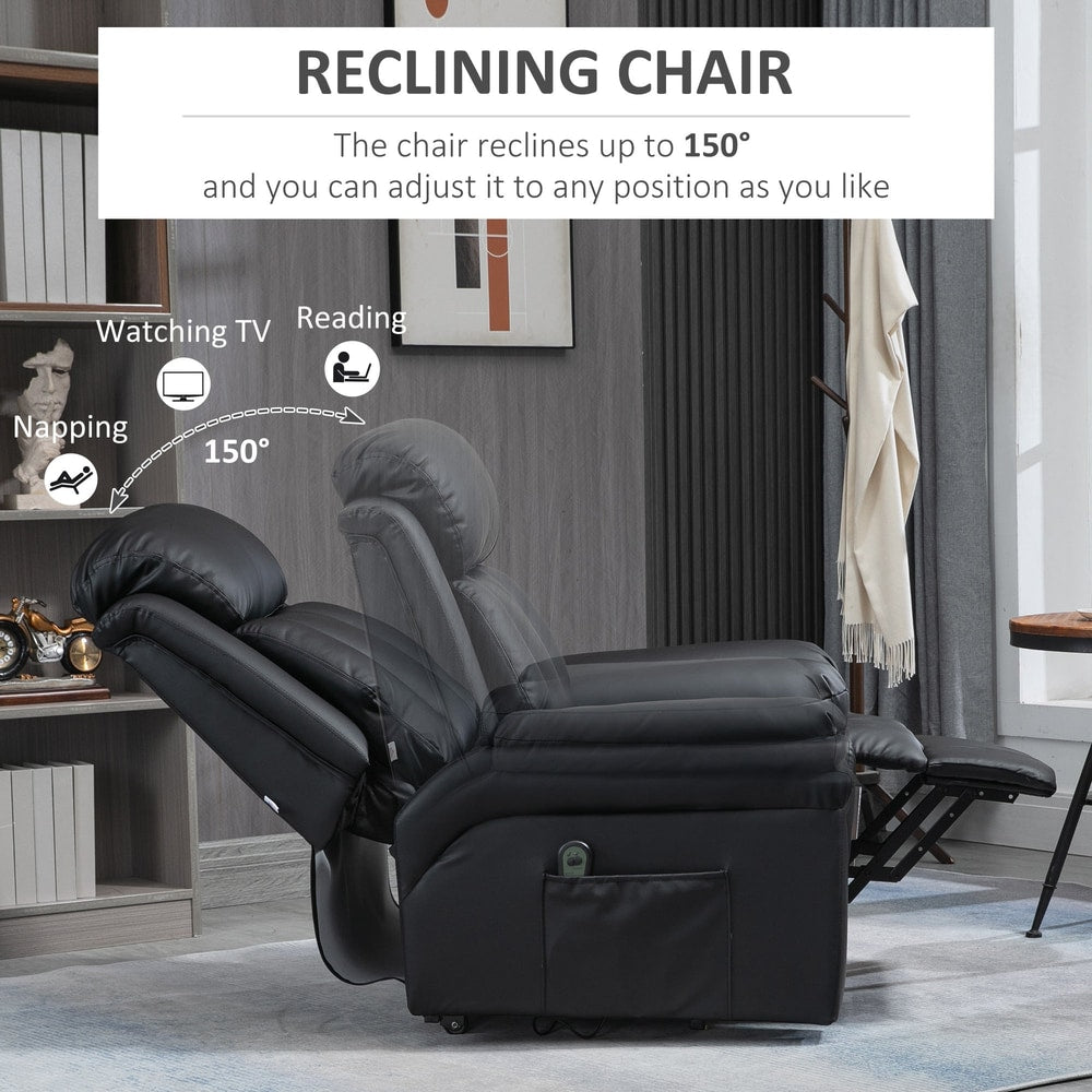 The reclining armchair is shown in a reclined position, suitable for napping or reading