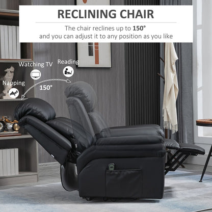 The reclining armchair is shown in a reclined position, suitable for napping or reading