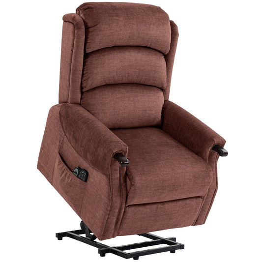 HOMCOM Power Lift Recliner with Vibration Massage and Heat in a brown fabric finish