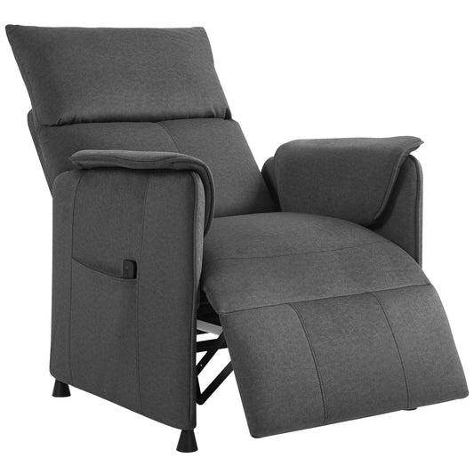 HOMCOM Power Recliner Chair in a reclined position showing the footrest and side storage pocket