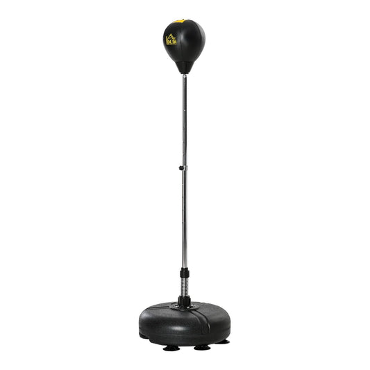 HOMCOM Punching Bag with Stand, adjustable height, gold tone and black