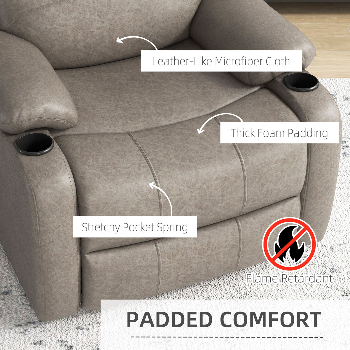 The armchair seat highlighting the fabric texture and internal padding