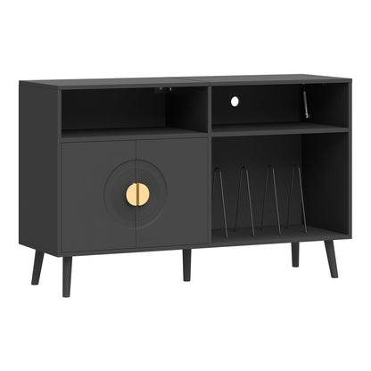HOMCOM Record Player Stand in Black