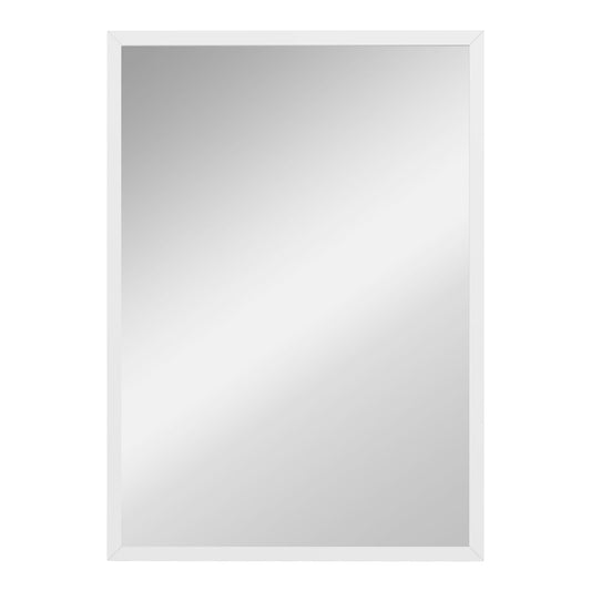 HOMCOM Rectangular wall mirror with a white wood frame, showing a reflection