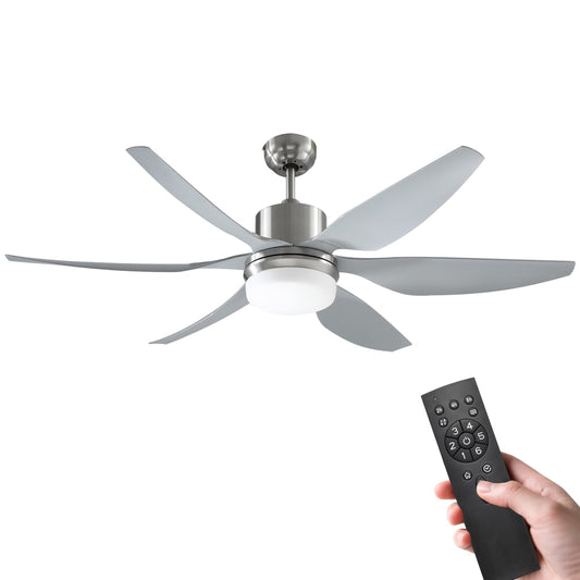 HOMCOM Reversible Ceiling Fan with Light in Silver
