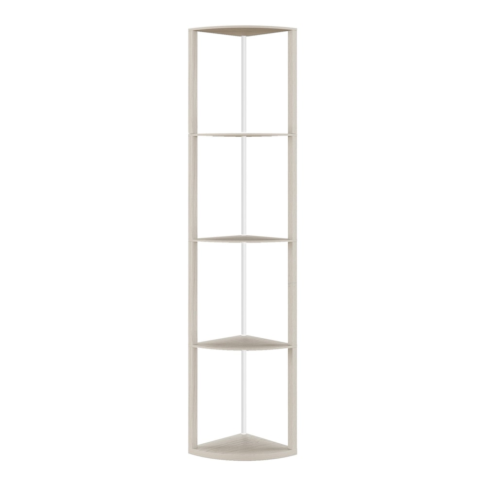 HOMCOM RGB LED Floor Lamp with Shelves standing against a plain white background