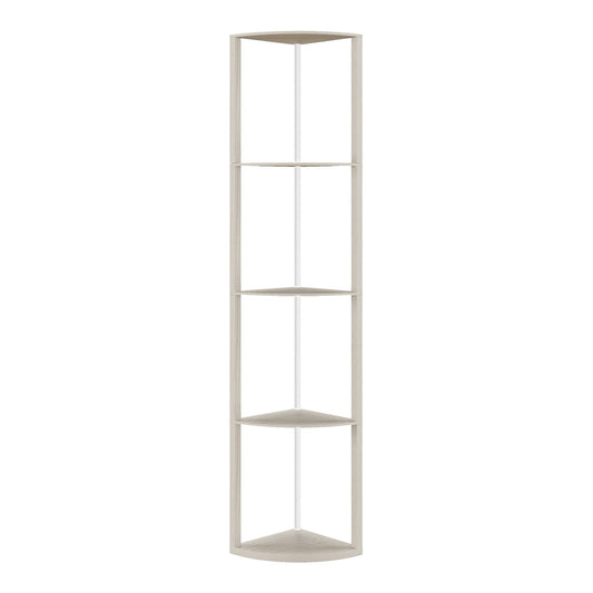 HOMCOM RGB LED Floor Lamp with Shelves standing against a plain white background