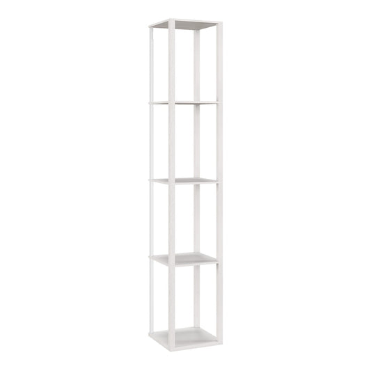 HOMCOM RGB LED Floor Lamp with Shelves, a tall white unit with four shelves and integrated LED lighting