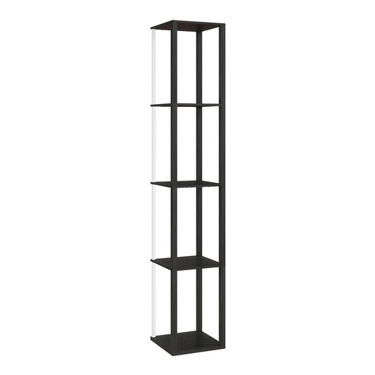 HOMCOM RGB LED Floor Lamp with Shelves, a tall black unit with four shelves and integrated LED lighting