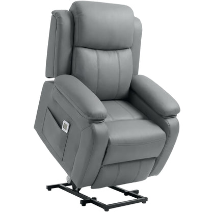 HOMCOM Riser and Recliner Chair with Massage in Grey
