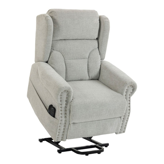 HOMCOM Riser Recliner Chair with Massage and Heat in Light Grey