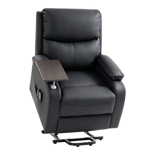 HOMCOM Riser Recliner Chair with Massage and Heat in Black