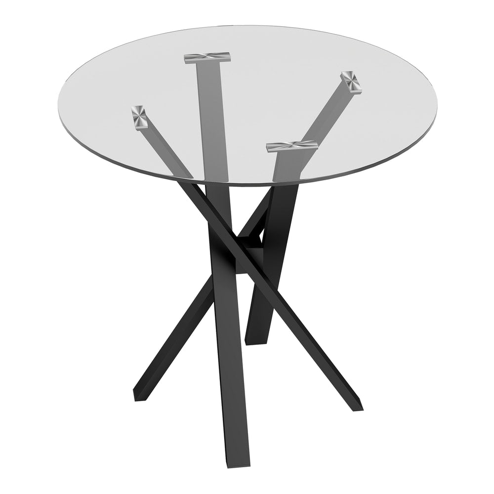 HOMCOM Round Dining Table for 4 in Clear