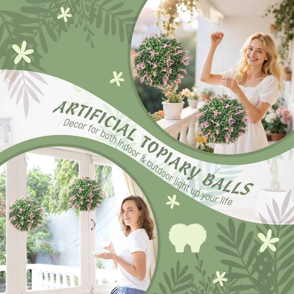 Artificial topiary balls decor for indoor and outdoor use