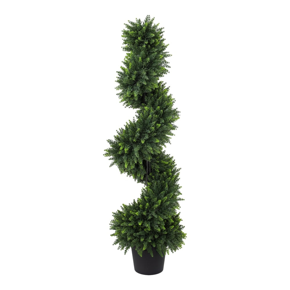 HOMCOM Set of 2 Artificial Spiral Cypress Trees, deep green with 700 leaves