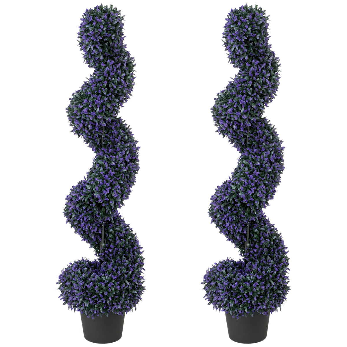 HOMCOM Set of 2 Decorative Artificial Plants standing side by side against a plain white background