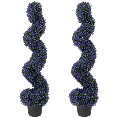 HOMCOM Set of 2 Decorative Artificial Plants standing side by side against a plain white background