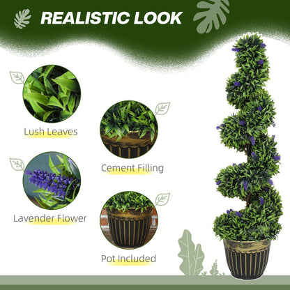 The artificial plants featuring close-up circular insets of leaves, flowers and the pot base