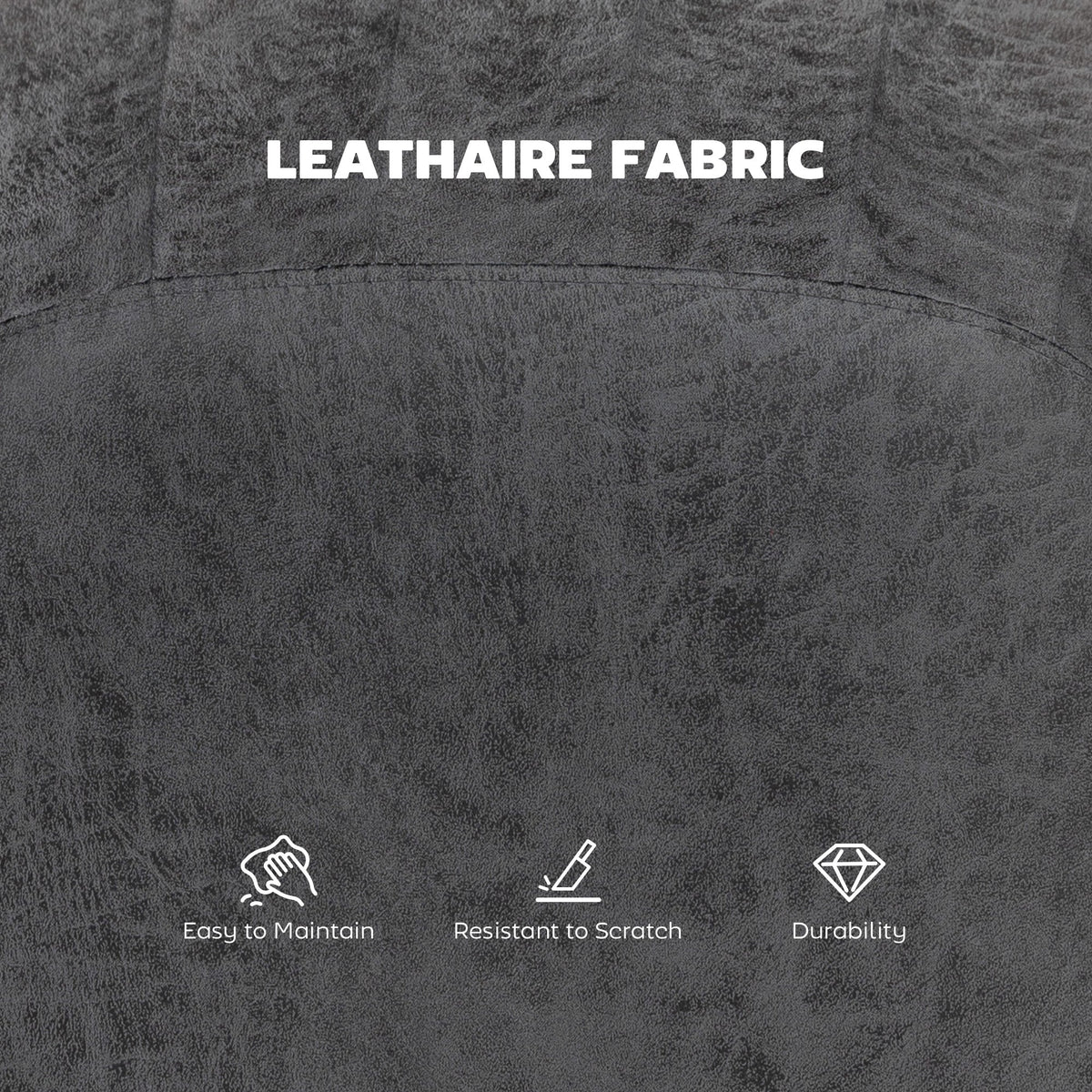Close-up of the leathaire fabric on the tub bar stools