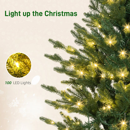 Close up of the lights on an artificial Christmas tree