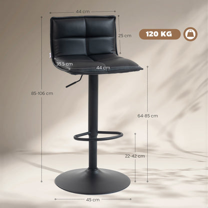 The bar stool with various dimension lines and measurement labels overlaid