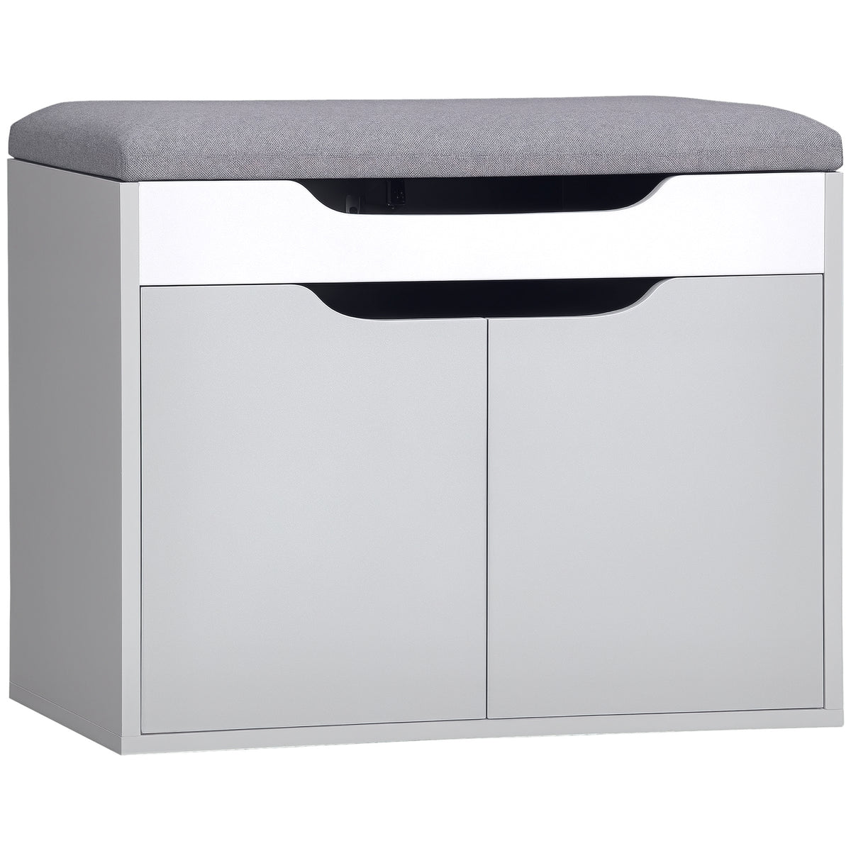 HOMCOM Shoe Bench with Cushion in Light Grey