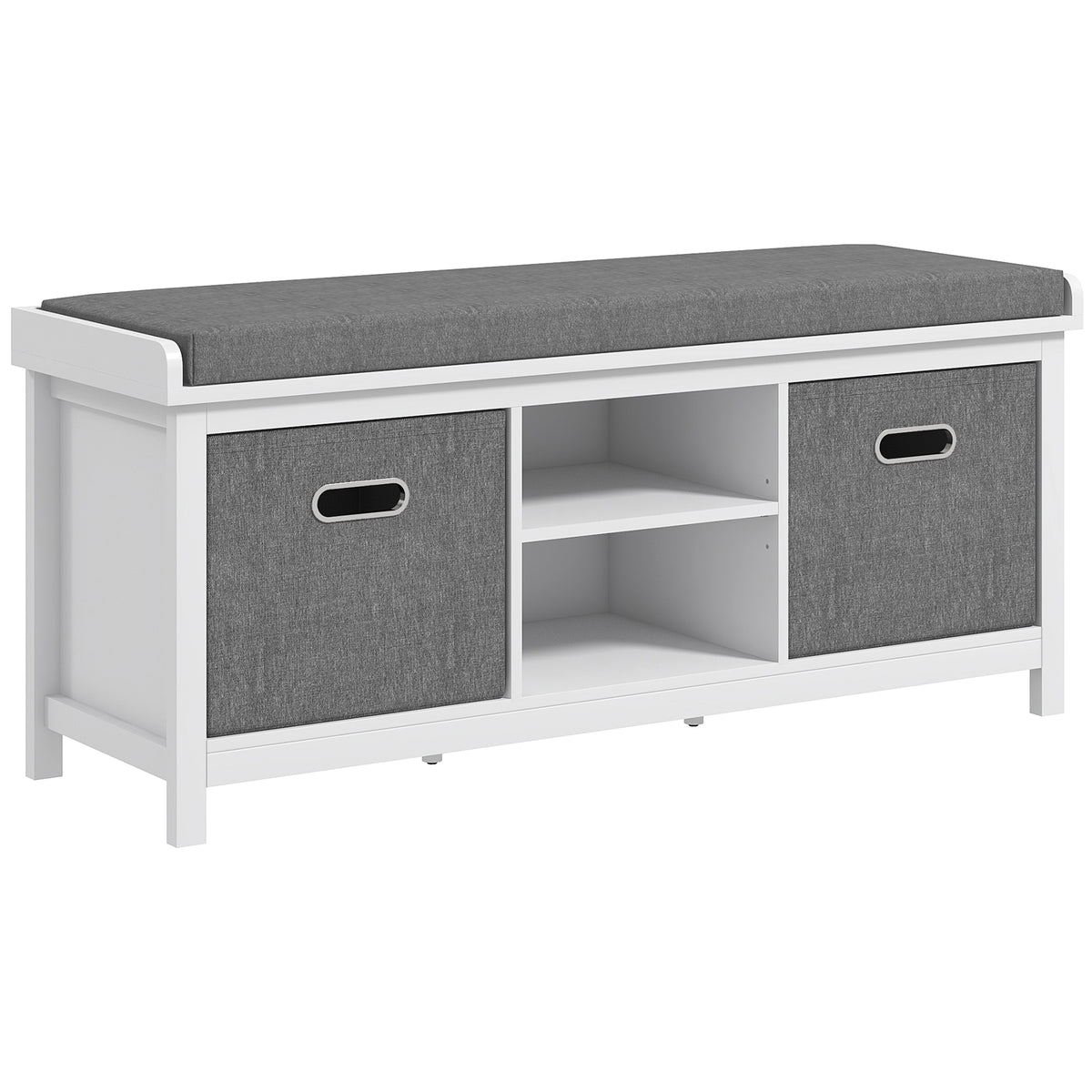 HOMCOM Shoe Storage Bench in White and Grey