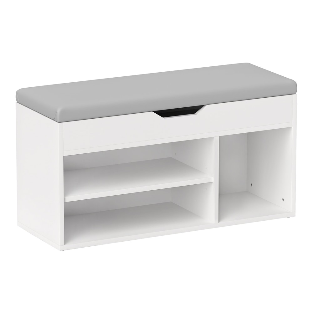 HOMCOM Shoes Cabinet Bench with a padded seat and storage compartments