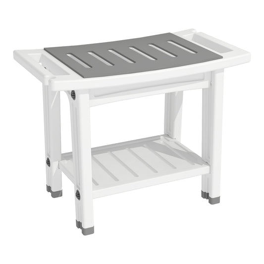HOMCOM Shower Bench in White and Grey