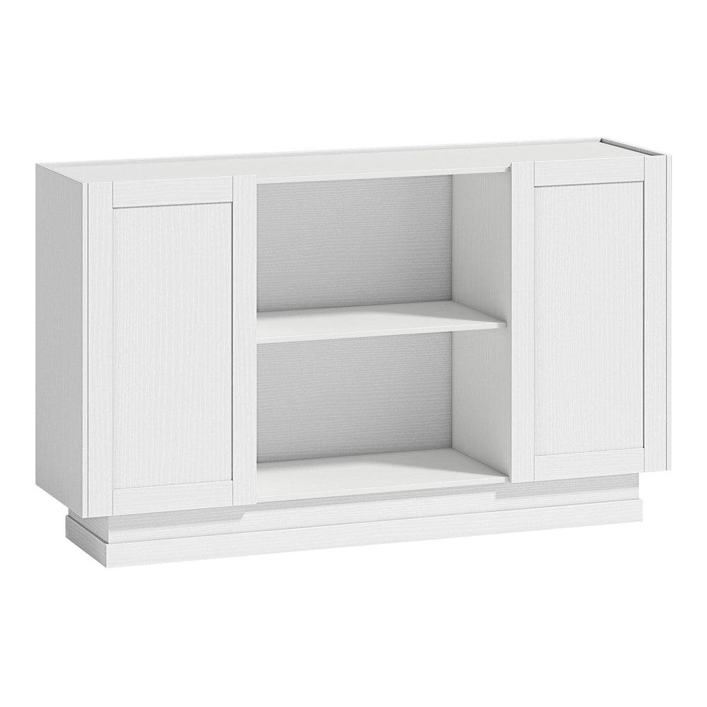 HOMCOM Sideboard Buffet Cabinet, a white storage cabinet with two open shelves and two cupboards