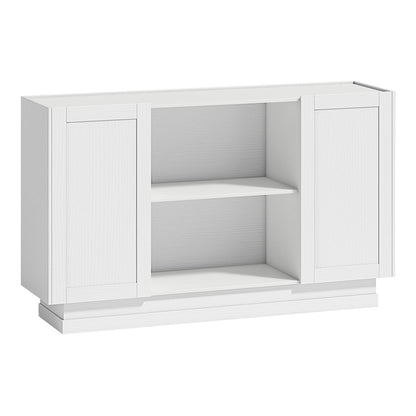 HOMCOM Sideboard Buffet Cabinet, a white storage cabinet with two open shelves and two cupboards
