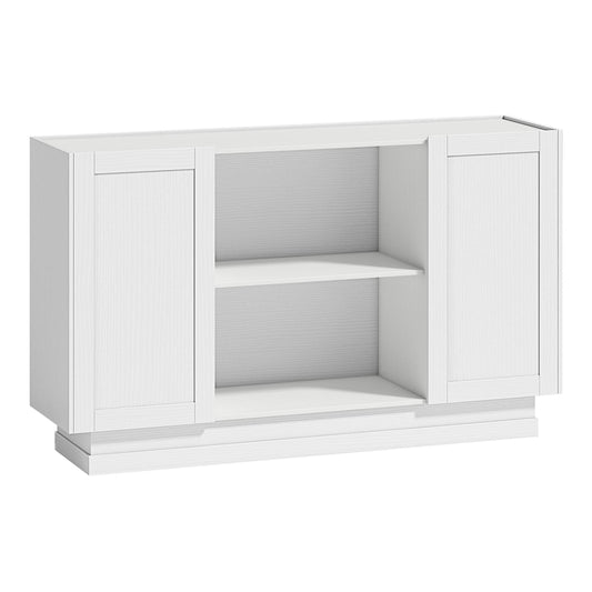 HOMCOM Sideboard Buffet Cabinet, a white storage cabinet with two open shelves and two cupboards