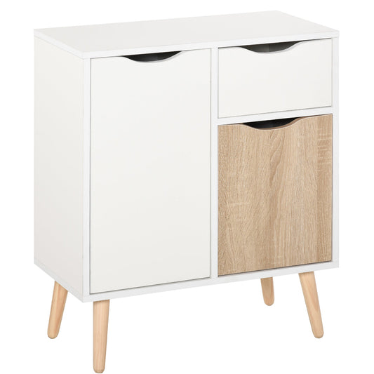HOMCOM Sideboard Floor Cabinet Storage Cupboard with drawer and solid wood legs