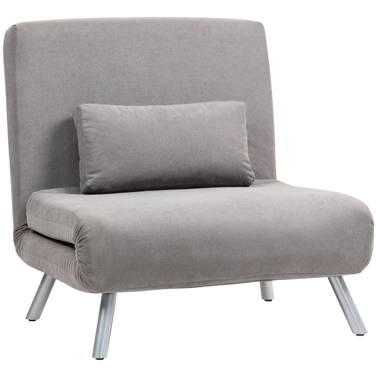 HOMCOM Single Snow Flannel Chair Bed in Grey