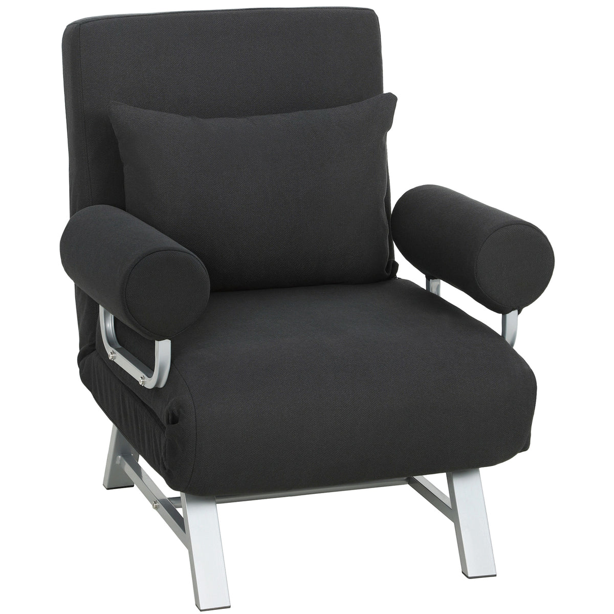 HOMCOM Single Sofa Bed in Black