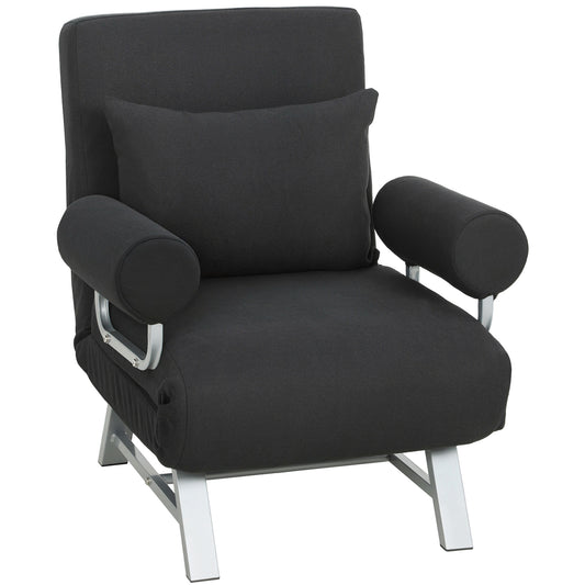HOMCOM Single Sofa Bed in Black