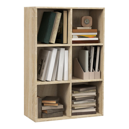HOMCOM Six-Cube Bookcase in oak wood effect with six storage compartments
