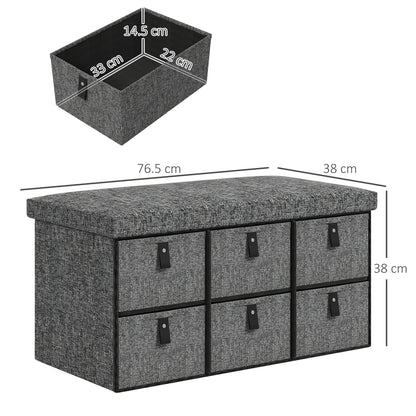 Dimensions of the shoe storage bench and its drawers are shown